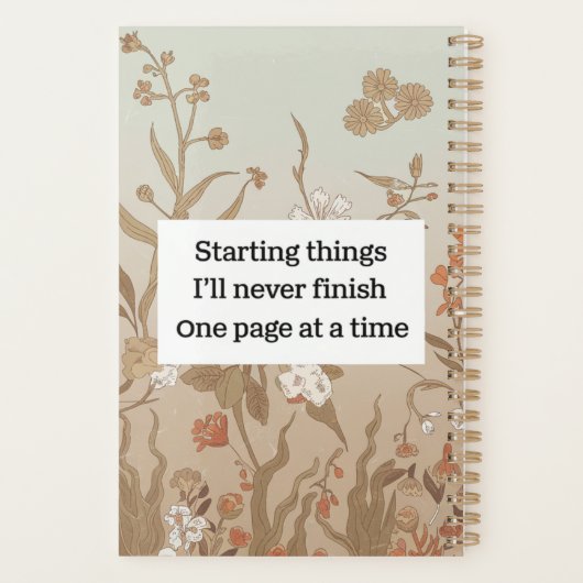 Retro bloemen beginnen dingen die ik nooit zal afm planner (Achterkant)