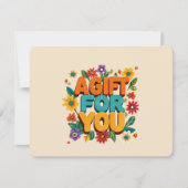 Retro bloemen beige cadeaubon (Voorkant)