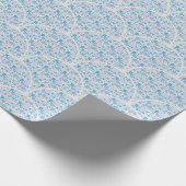 Retro Bloemen Berry Blues Art Deco Scallop Cadeaupapier (Hoek)