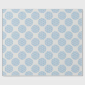 Retro Bloemen Berry Blues Polka Dot Cadeaupapier (Vlak)