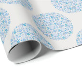 Retro Bloemen Berry Blues Polka Dot Cadeaupapier (Rol Hoek)