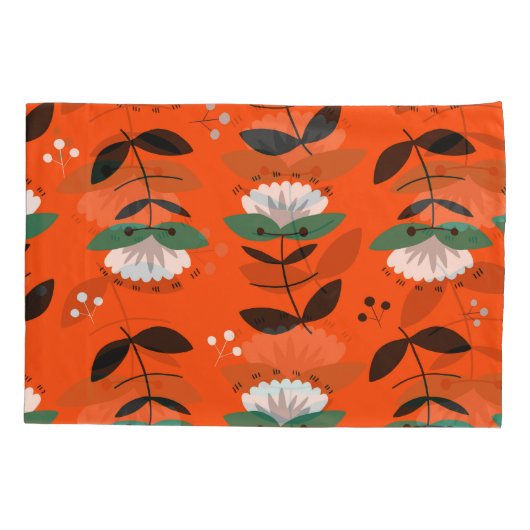 Retro bloemen, bladeren: naadloos patroon. kussensloop (Achterkant)