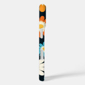 Retro Bloemen Blauw Sinaasappel Wit Groovy Case-Mate iPhone Case (Achterkant / Rechts)