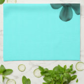 Retro bloemen Blauwgroen keukenhanddoeken (Gevouwen)