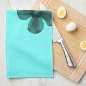 Retro bloemen Blauwgroen keukenhanddoeken (Quarter Fold)