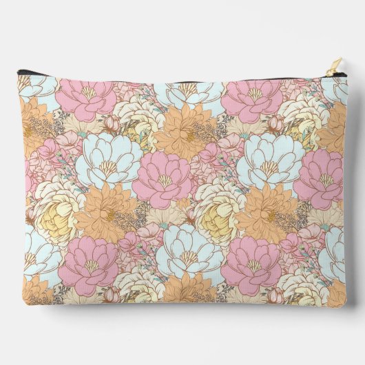 Retro Bloemen Bloemen Bloemen Bloemen Pastel Naam  Etui (Achterkant)