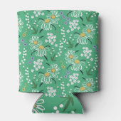 Retro bloemen, botanisch naadloos patroon. blikjeskoeler (Achterkant)