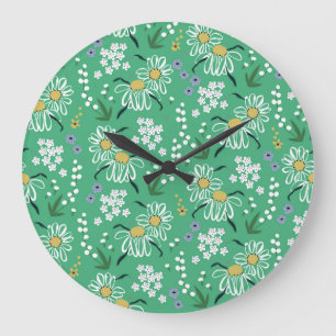 Retro bloemen, botanisch naadloos patroon. grote klok