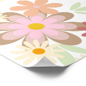 Retro bloemen bruidsmeisje welkom bord poster (Hoek)