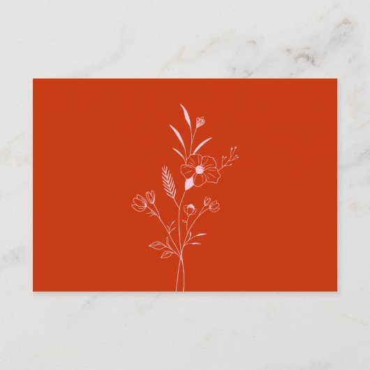 Retro Bloemen Bruiloft QR Code RSVP Details Informatiekaartje (Achterkant)