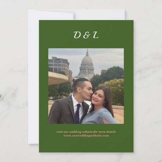 Retro Bloemen Bruiloft Save the Date (Achterkant)