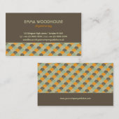 Retro!Bloemen: Bruin, Oranje, beige Visitekaartje (Voorkant / Achterkant)