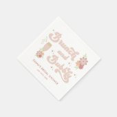 Retro bloemen brunch en bubbelige bruids-shower servet (Hoek)