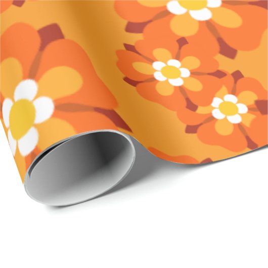 Retro Bloemen Cadeauverpakking Cadeaupapier (Rol Hoek)