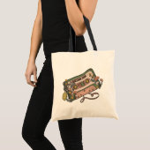 Retro Bloemen Cassettebandje Tote Bag (Voorkant (product))
