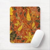 Retro Bloemen Collage-geel & rood Muismat (Met muis)