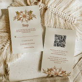 Retro Bloemen | Combo QR Code en Traditioneel RSVP Kaartje