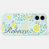 Retro Bloemen Damast met Aangepaste Naam Case-Mate iPhone Case (Achterkant (horizontaal))