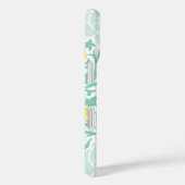 Retro Bloemen Damast met Aangepaste Naam Case-Mate iPhone Case (Achterkant / Rechts)