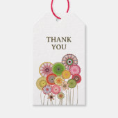 Retro bloemen dank je cadeaulabel (Voorkant)