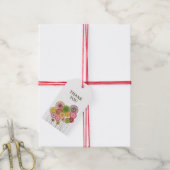 Retro bloemen dank je cadeaulabel (Met Touw)