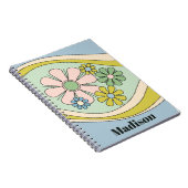 Retro Bloemen Daydream 60s Pastel Gepersonaliseerd Notitieboek (Rechterzijde)