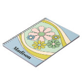 Retro Bloemen Daydream 60s Pastel Gepersonaliseerd Notitieboek (Linkerzijde)