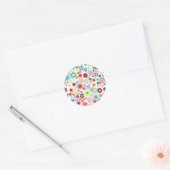 Retro Bloemen Envelop Seal Ronde Sticker (Envelop)