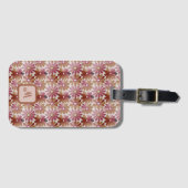 Retro bloemen esthetisch - monogram bagagelabel (Voorkant (horizontaal))