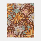 Retro' bloemen fleece deken (Voorkant)