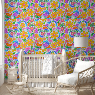 RETRO BLOEMEN FLORALE VINTAGE BEHANG 