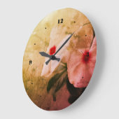 Retro Bloemen Foto Ronde (Grote) Wandklok (Hoek)