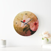 Retro Bloemen Foto Ronde (Grote) Wandklok (Huis)