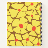 Retro Bloemen  Gele Bloem Notitieboek (Achterkant)