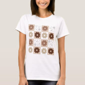Retro bloemen geruit T-shirt (Voorkant)