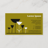 Retro Bloemen - Gouden Bruin Visitekaartje (Achterkant)