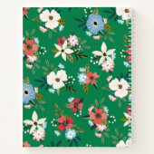 Retro Bloemen Groene Koraal Bloemen Patroon Recept Notitieboek (Achterkant)