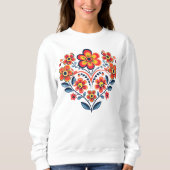 Retro Bloemen Hart Trui (Voorkant)