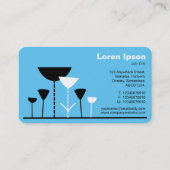 Retro Bloemen - Hemelsblauw Visitekaartje (Achterkant)