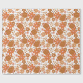 Retro Bloemen Herfst Herfst Vibes Football Patroon Cadeaupapier (Vlak)