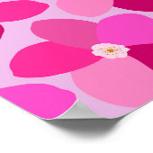 Retro Bloemen Hot Pink Poster (Hoek)