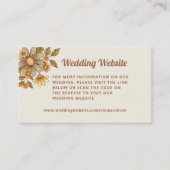 Retro Bloemen | Huwelijkswebsite QR Code Informatiekaartje (Voorkant)