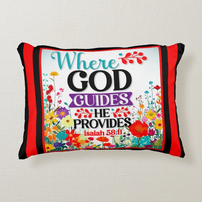 Retro Bloemen Inspirerend Accent Kussen (Voorkant)