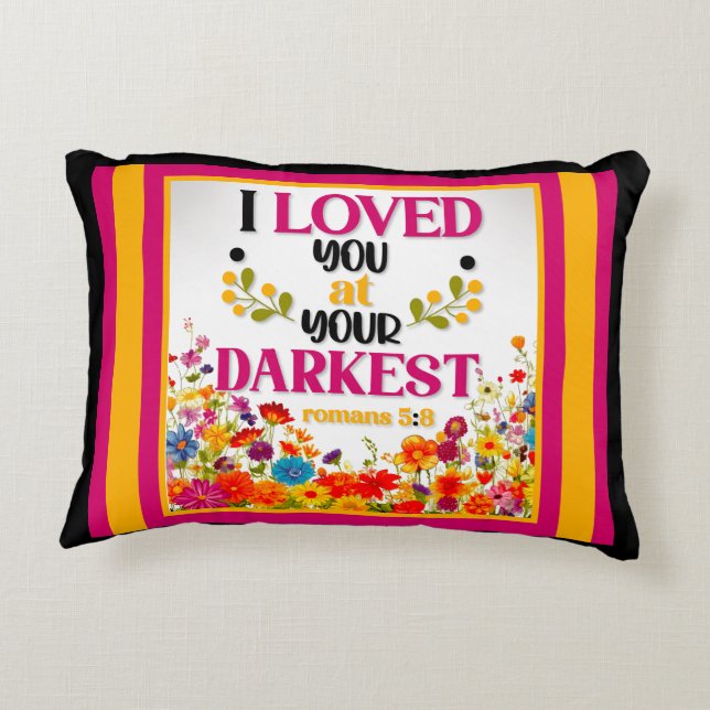 Retro Bloemen Inspirerend Accent Kussen (Achterkant)