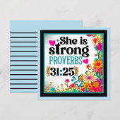 Retro Bloemen Inspirerend Feestdagenkaart (Voorkant / Achterkant)