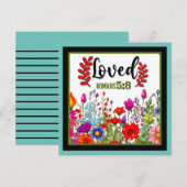 Retro Bloemen Inspirerend Feestdagenkaart (Voorkant / Achterkant)