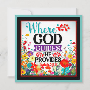 Retro Bloemen Inspirerend Feestdagenkaart