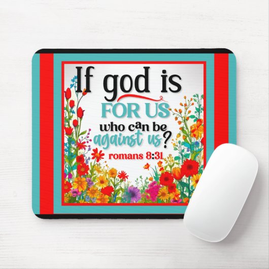 Retro Bloemen Inspirerend Mousepad Muismat (Met muis)