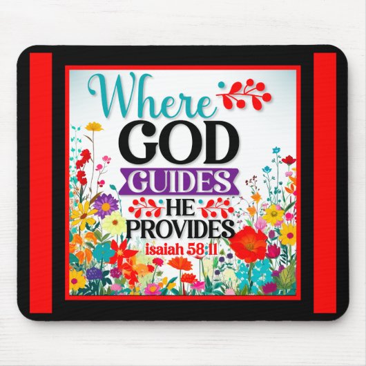 Retro Bloemen Inspirerend Mousepad Muismat (Voorkant)