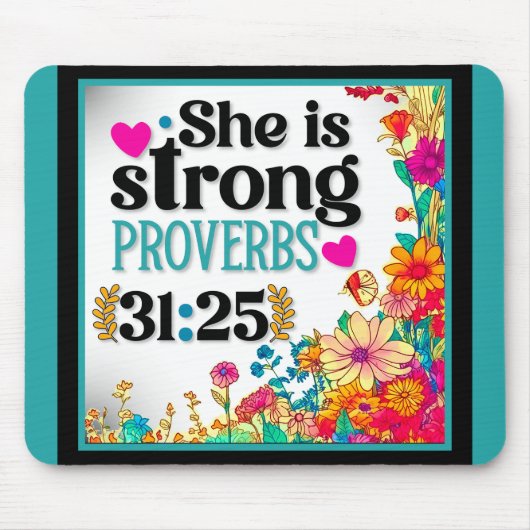 Retro Bloemen Inspirerend Mousepad Muismat (Voorkant)